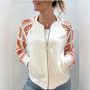Mystree Multicolor Crochet Sleeve Jacket